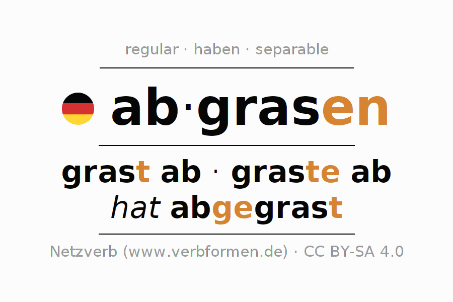 Conjugation of German verb abgrasen