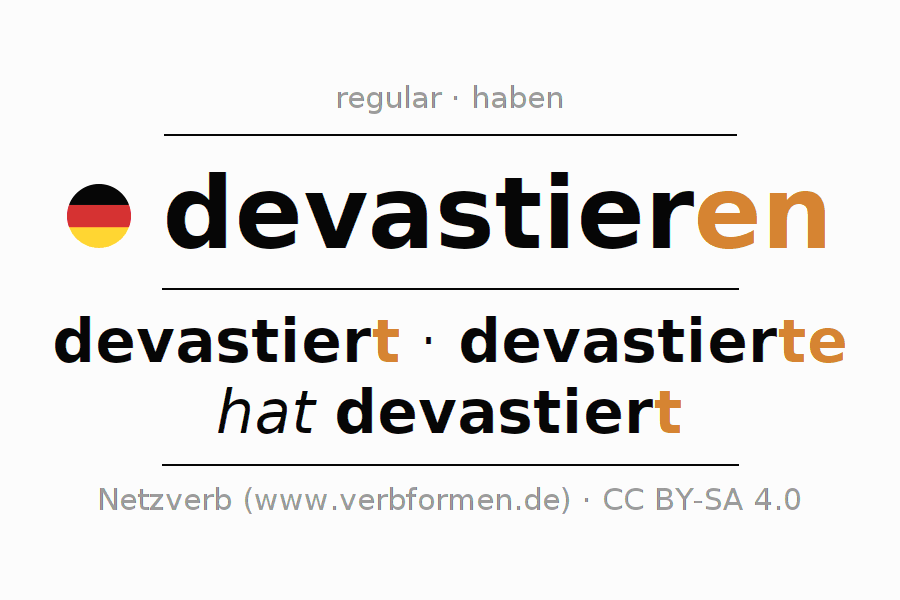 Conjugation of German verb devastieren