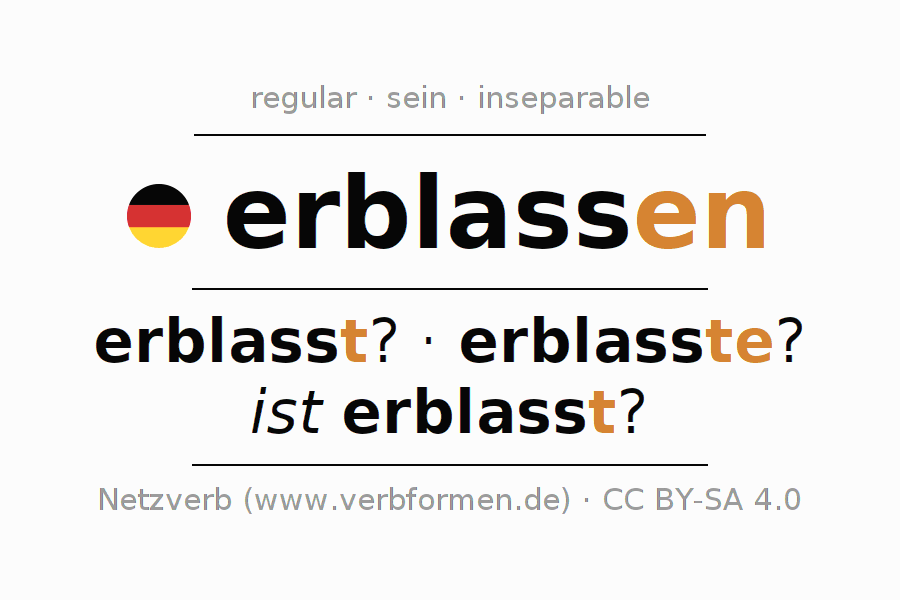 Conjugation of German verb erblassen
