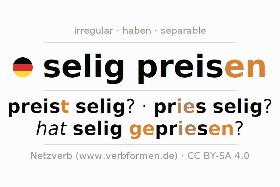 Conjugation of German verb seligpreisen