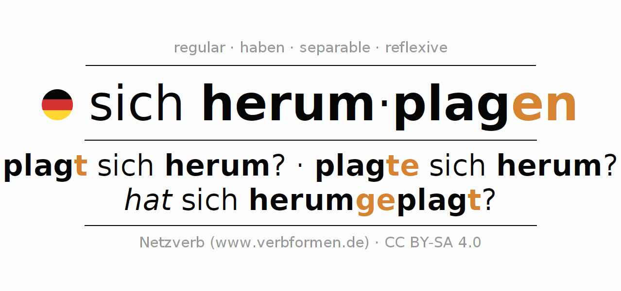 Conjugation of German verb sich herumplagen