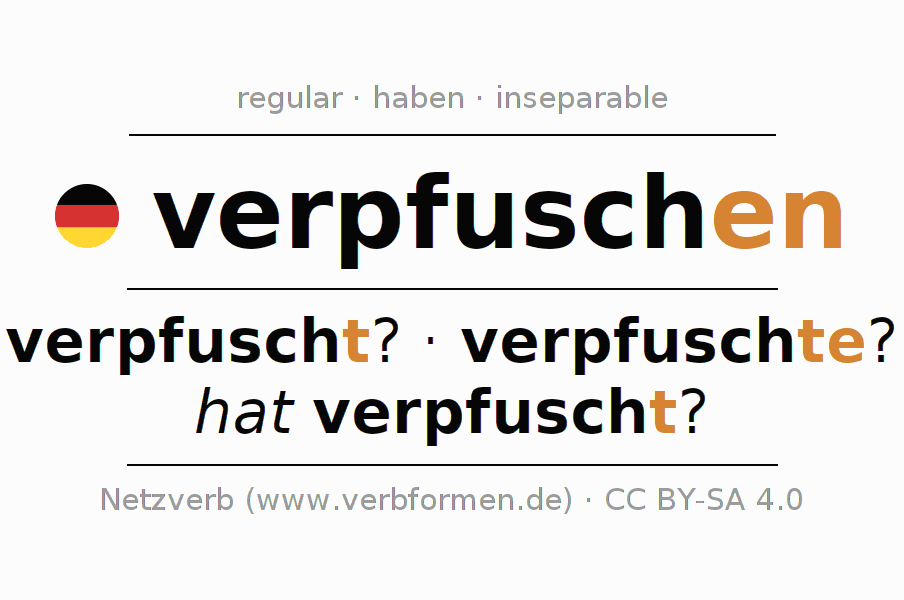 Conjugation of German verb verpfuschen