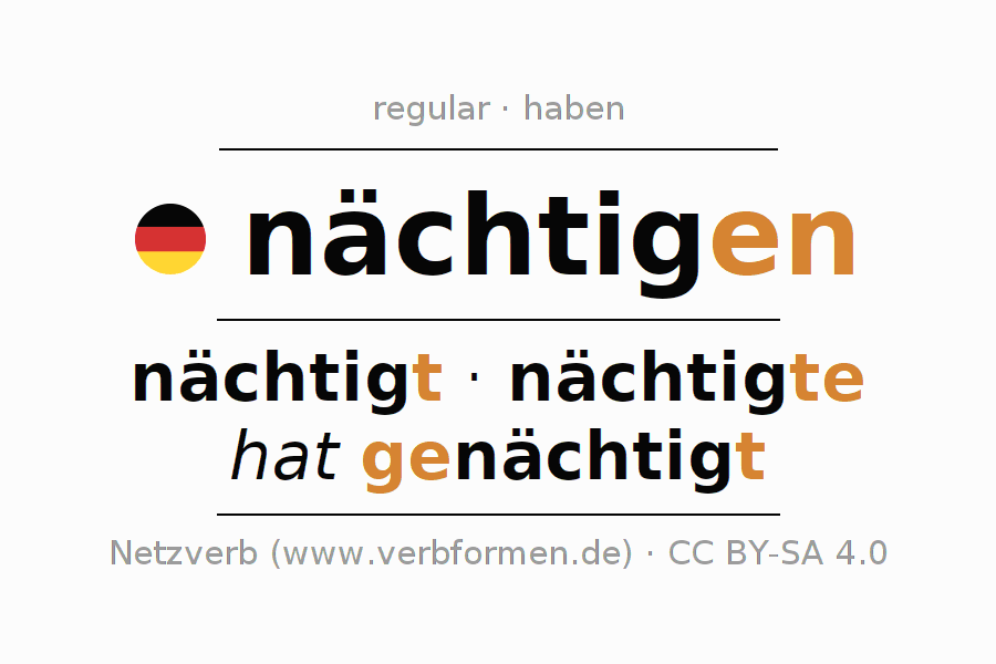 Conjugation German "nächtigen" All forms of verb, examples, rules