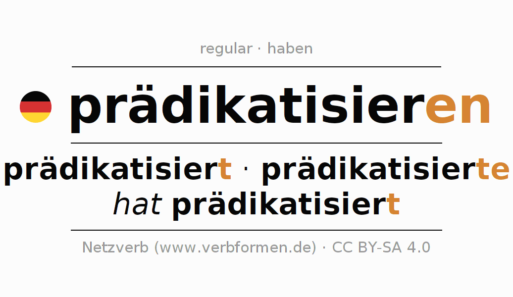 Conjugation of German verb prädikatisieren