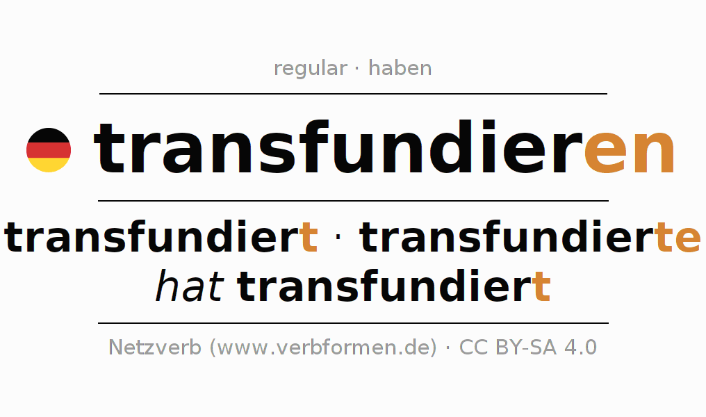 Conjugation of German verb transfundieren