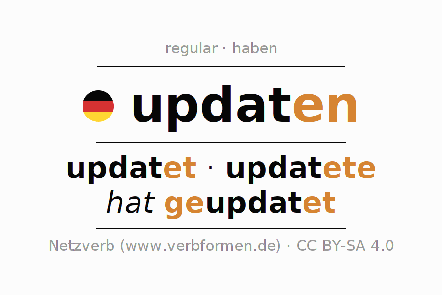 Conjugation German "updaten" All forms of verb, examples, rules