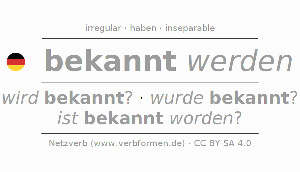 Conjugation of German verb bekennen