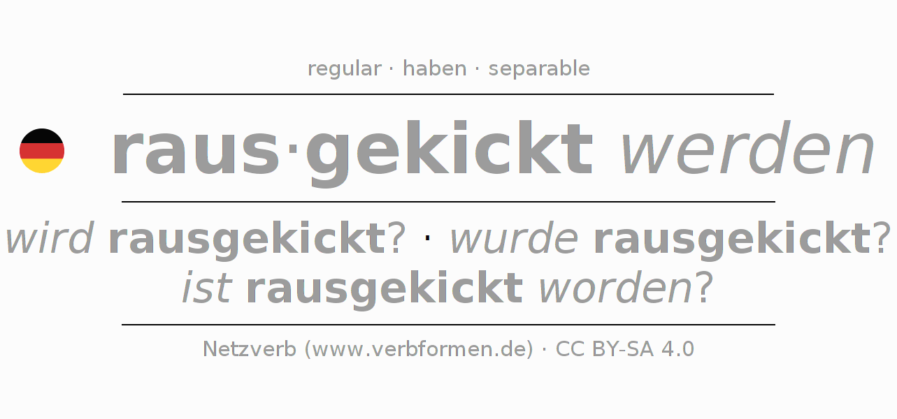 Conjugation of German verb rauskicken