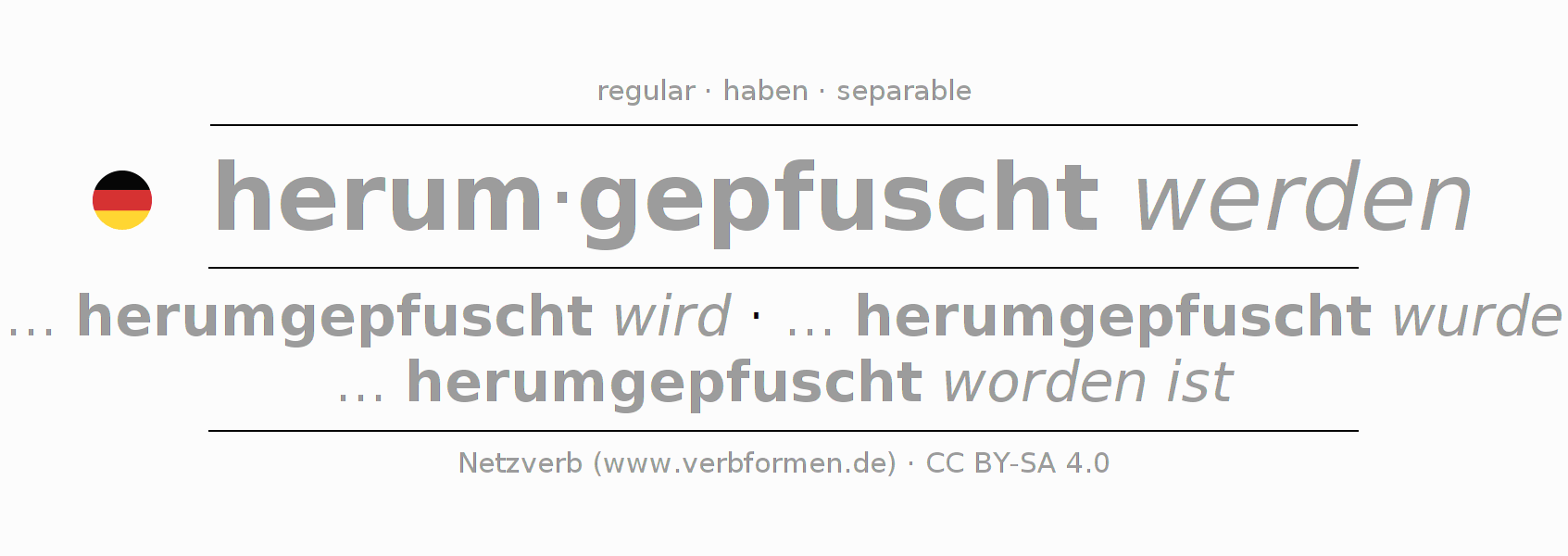 Conjugation of German verb herumpfuschen