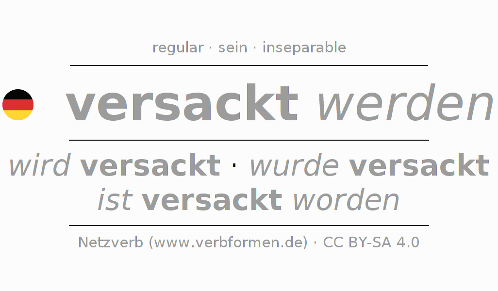 Conjugation of German verb versacken