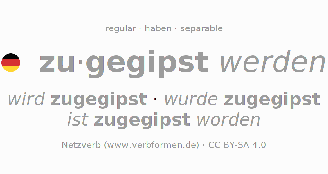 Conjugation of German verb zugipsen