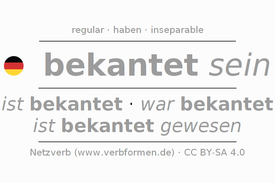 Conjugation of German verb bekanten