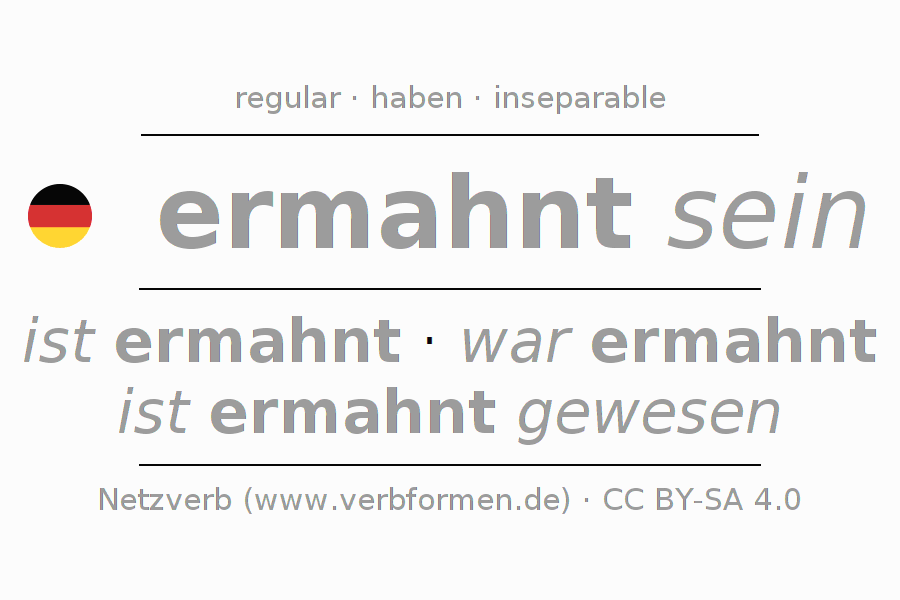 Conjugation of German verb ermahnen