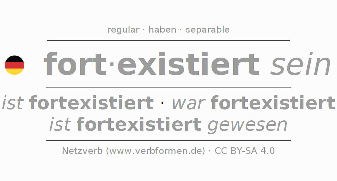 Conjugation of German verb fortexistieren