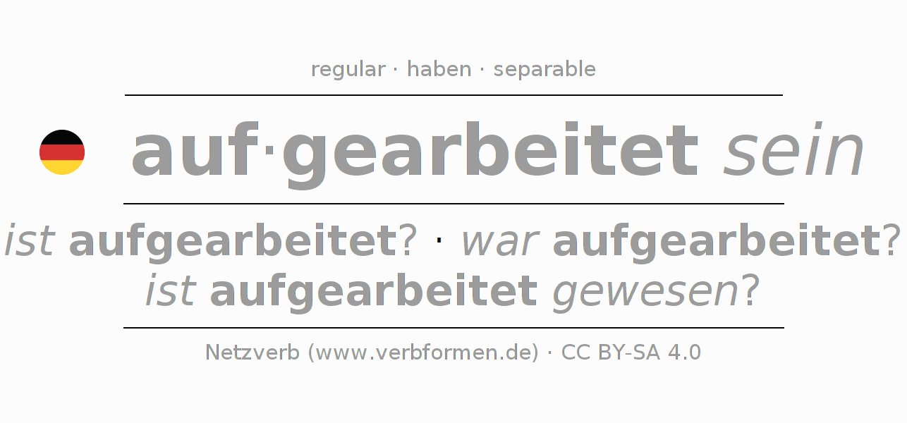 Conjugation of German verb aufarbeiten