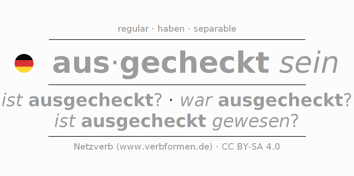 Conjugation of German verb auschecken