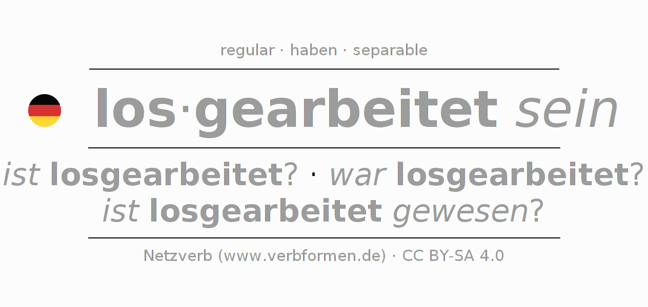 Conjugation of German verb losarbeiten