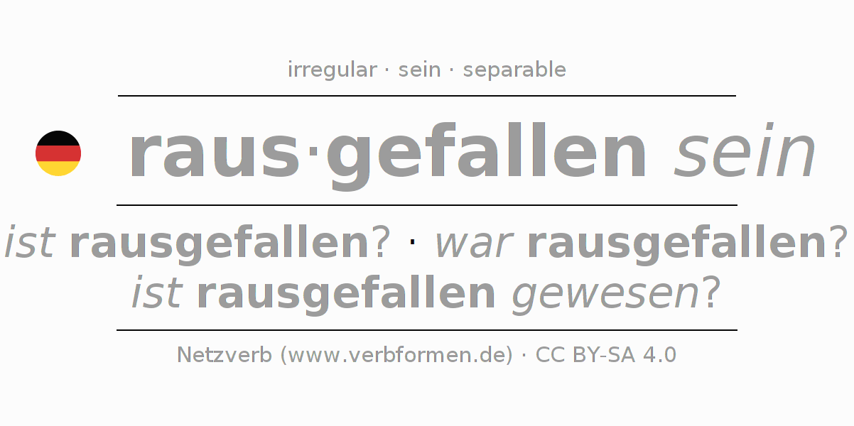 Conjugation of German verb rausfallen
