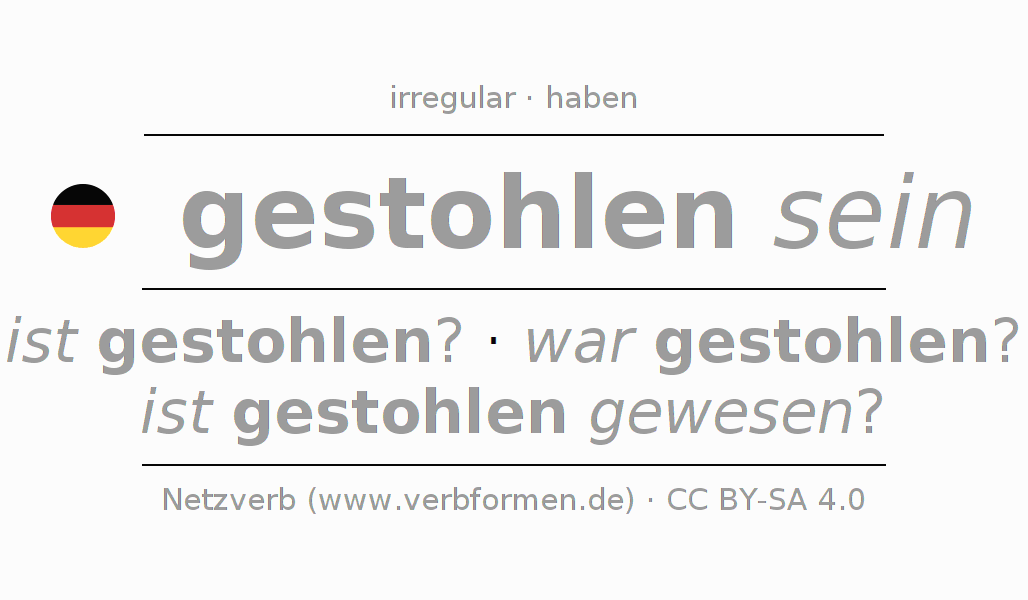 Conjugation of German verb stehlen