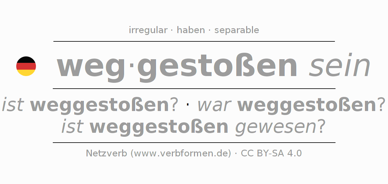 Conjugation of German verb wegstoßen