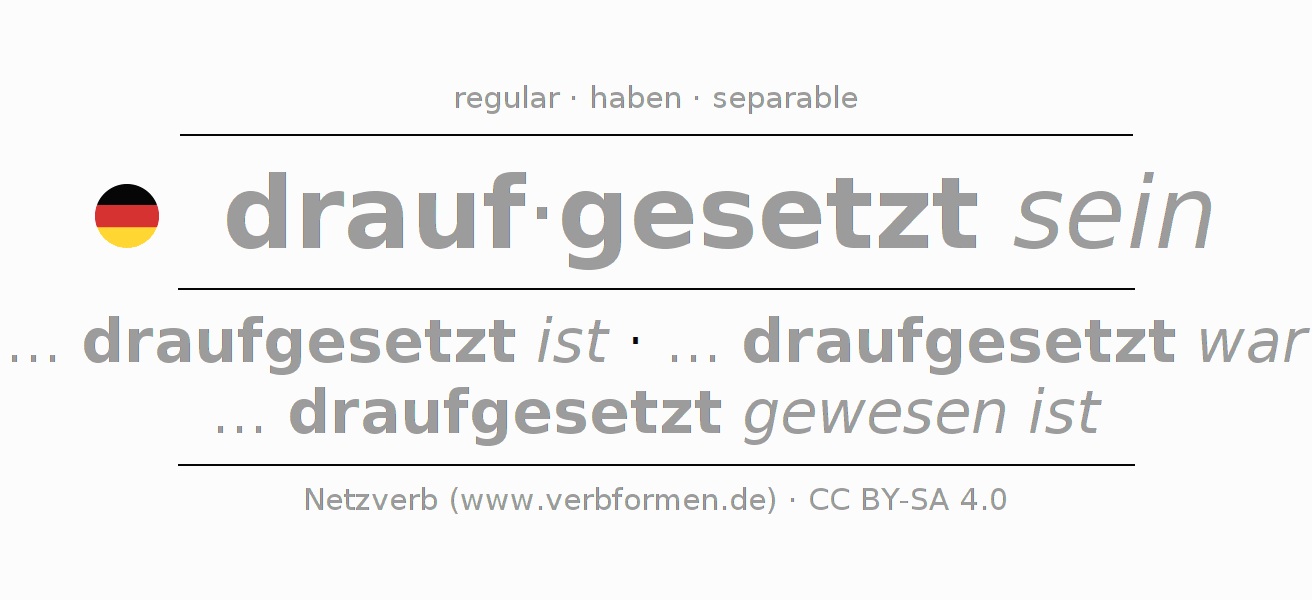 Conjugation of German verb draufsetzen