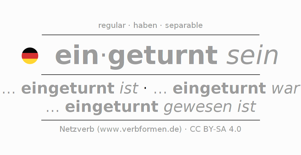 Conjugation of German verb einturnen