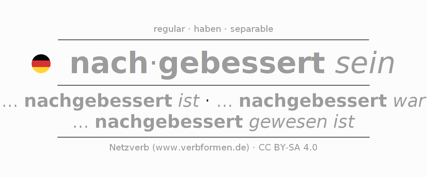 Conjugation of German verb nachbessern