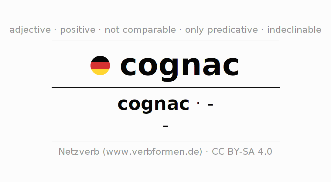 Declension and comparison German adjective cognac