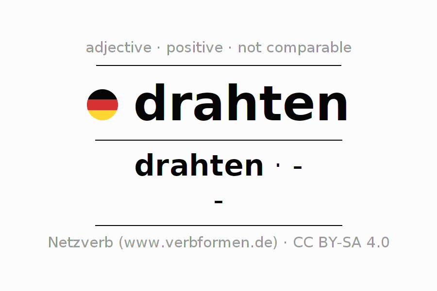 Declension and comparison German \u0026quot;drahten\u0026quot; - All cases of adjective ...