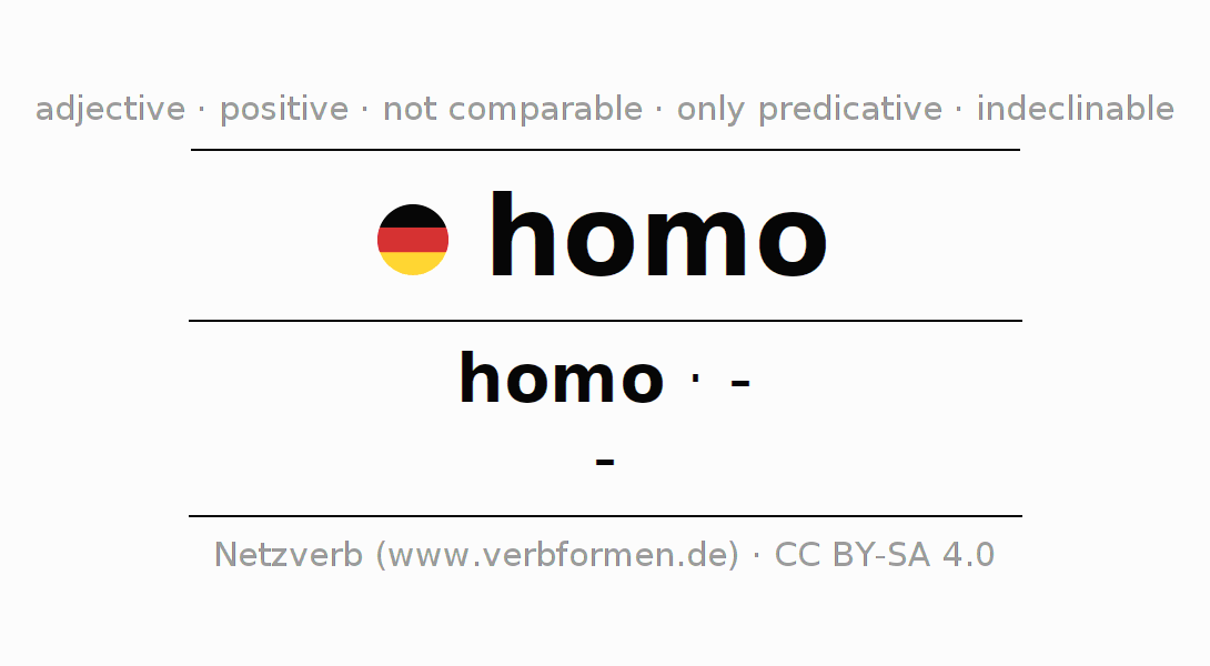 Declension and comparison German adjective homo
