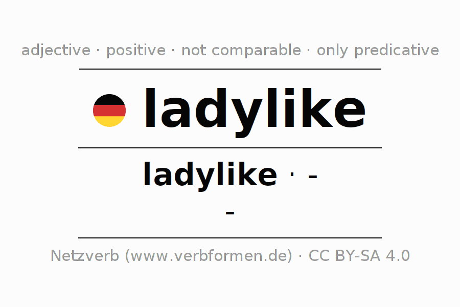 Declension and comparison German adjective ladylike