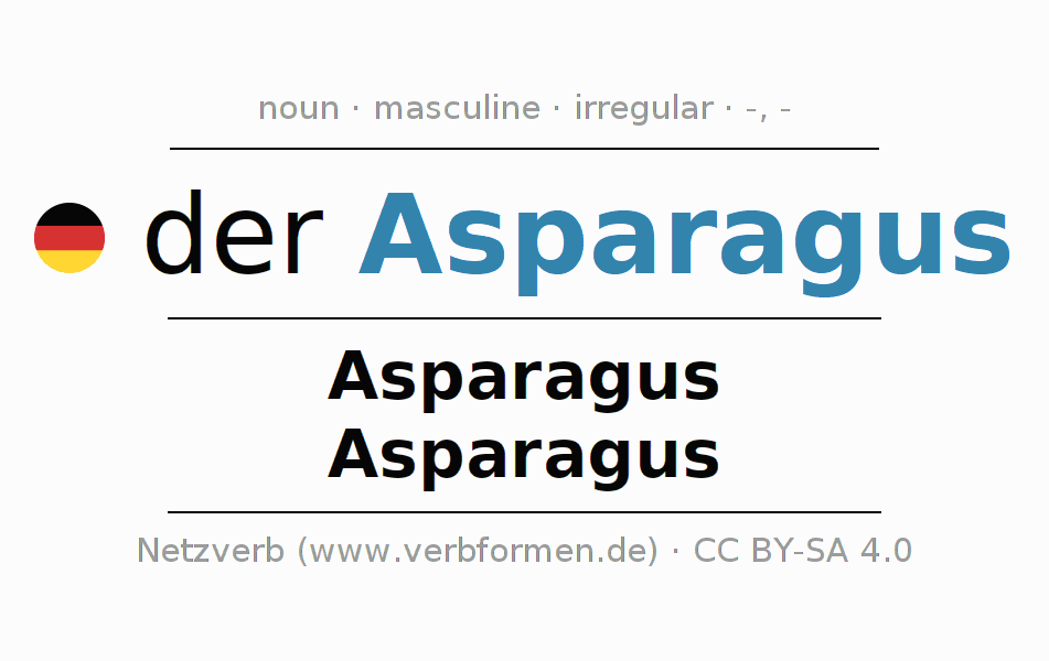 Declension German "Asparagus" All cases of the noun, plural, article