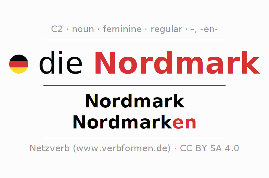 Declension German "Nordmark" - All cases of the noun, plural, article ...