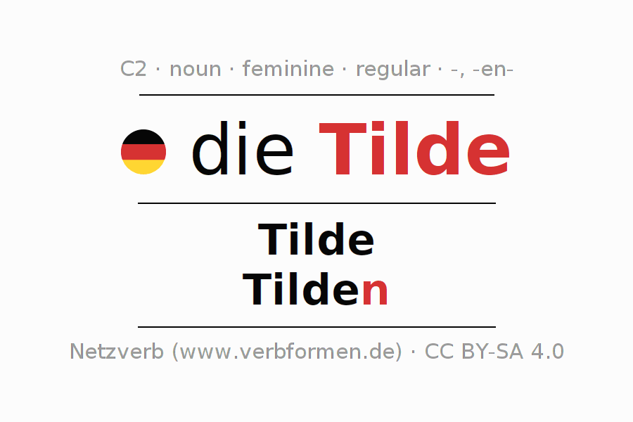 Declension German "Tilde" All cases of the noun, plural, article