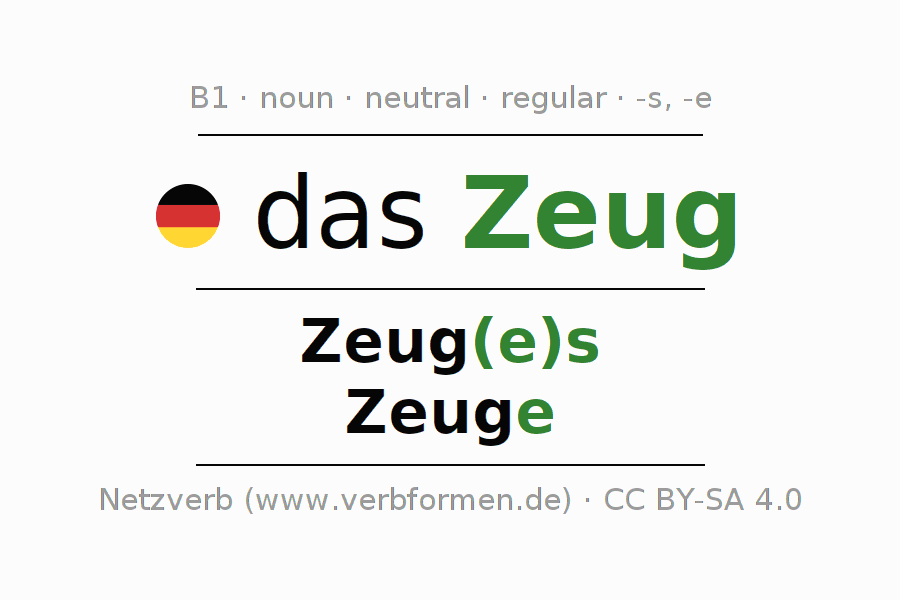 Was heißt Zeug auf Deutsch?