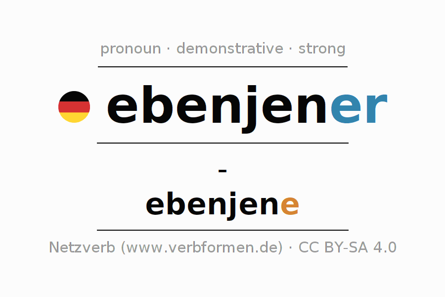 Declension German pronoun ebenjener with plural and genus